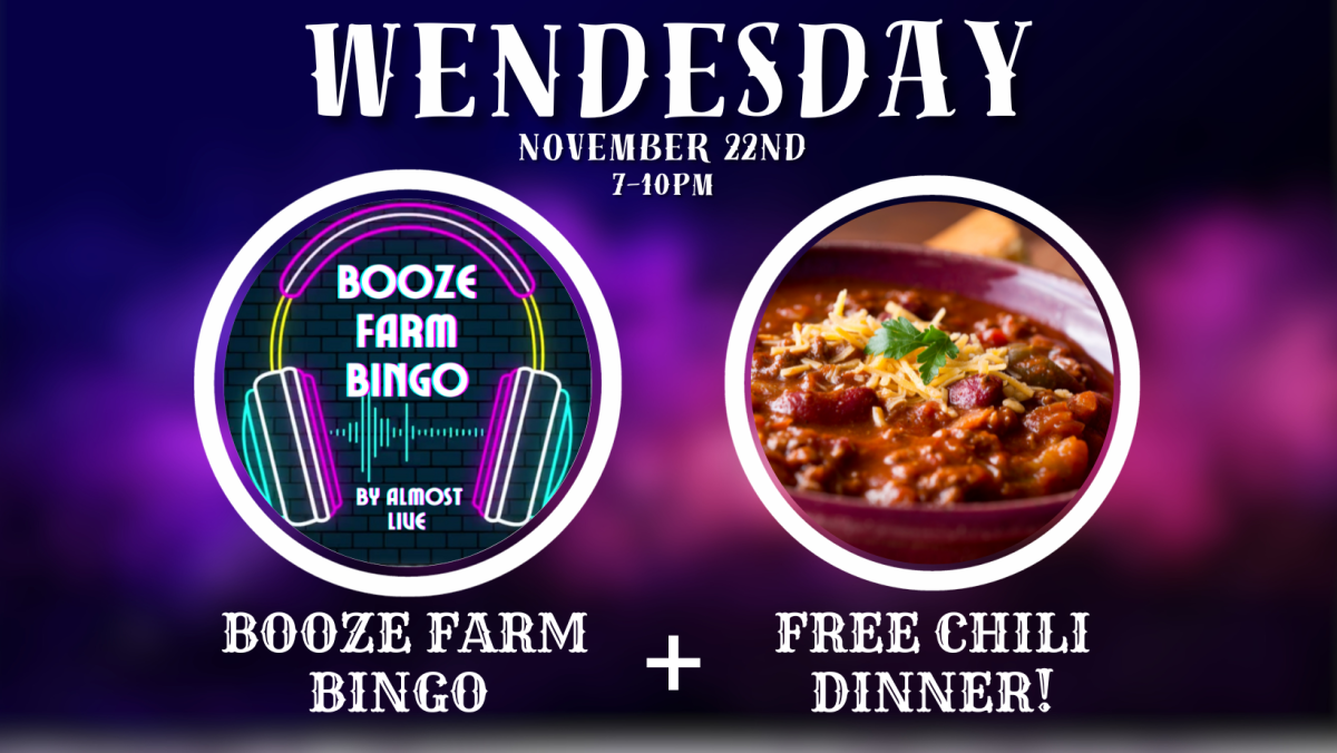 Booze Farm Bingo and a FREE Chili Dinner Nov 22, 2023